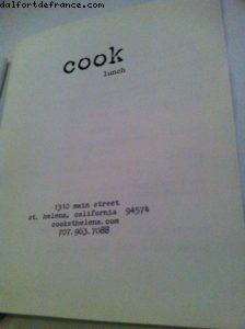 Cook Restaurant - St Helena - Napa Valley