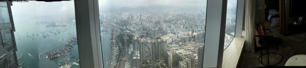 View from Suite 110-08 - 450 Meters above ground level - Hotel Ritz Carlton- Highest Hotel in the world - Hong Kong