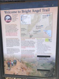 Randonnée sur la piste 'Bright Angel Trail' - Rive Sud - Grand Canyon Village