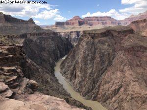 Plateau Point - au bord du Colorado (La rivière) -Randonnée sur la piste 'Bright Angel Trail' - Rive Sud - Grand Canyon Village