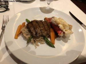 Surf and turf - Le diner! - Notre 65eme croisière Atlantis (à bord du Noordam)