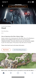 On attend 7:00 précises pour pouvoir réserver Rise of the resistance- Hollywood Studios - Walt Disney World